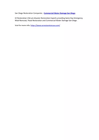 san diego restoration companies commercial water