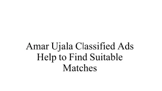 amar ujala c l assified ads help to find suitable matches