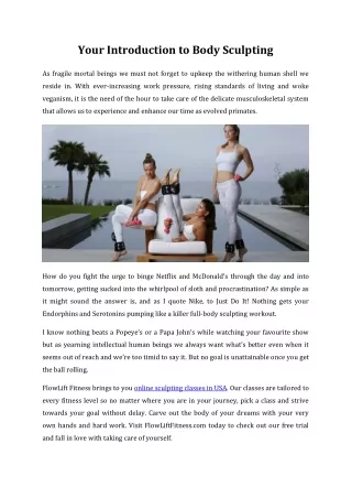 your introduction to body sculpting