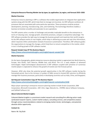 enterprise resource planning market size by types