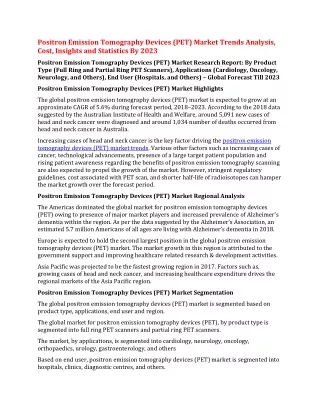 positron emission tomography devices pet market