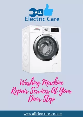 Washing Machine Repair Services At Your Door Step