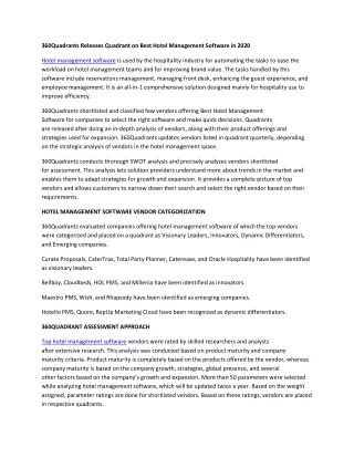 360quadrants releases quadrant on best hotel