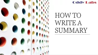 Oddy Labs - How to write a summary - Academic writing