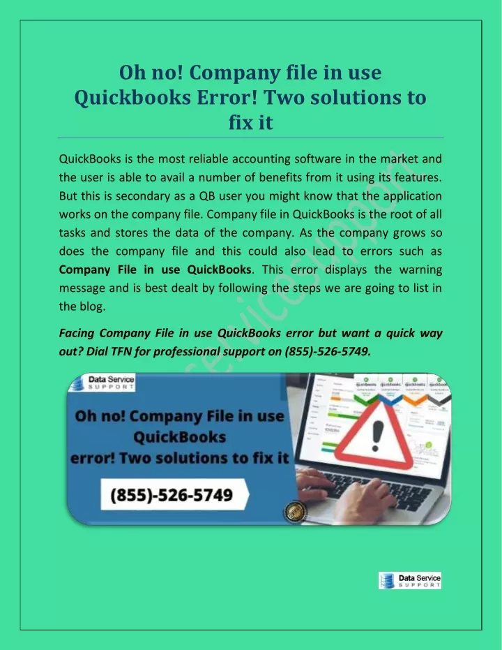 oh no company file in use quickbooks error