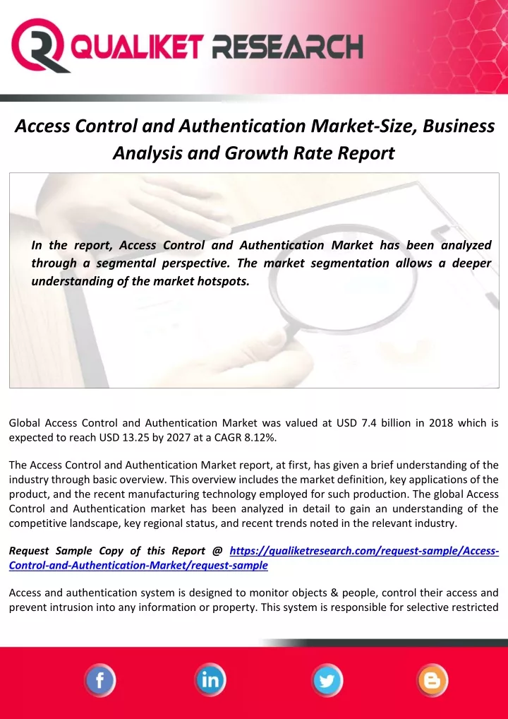 access control and authentication market size