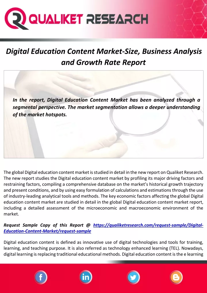 digital education content market size business