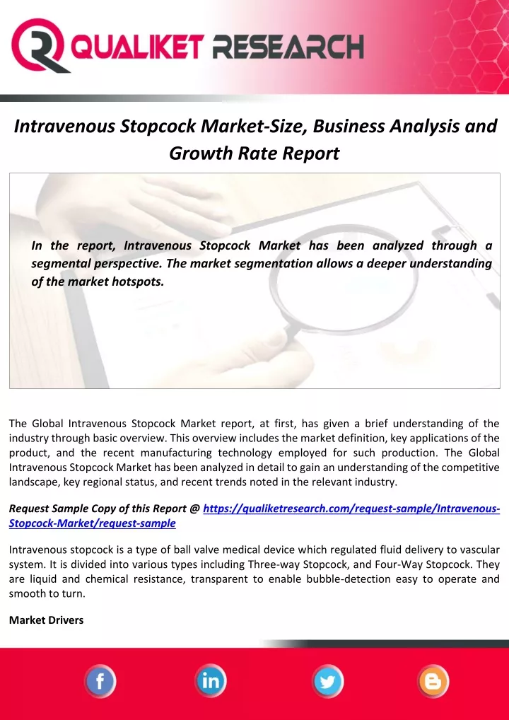 intravenous stopcock market size business