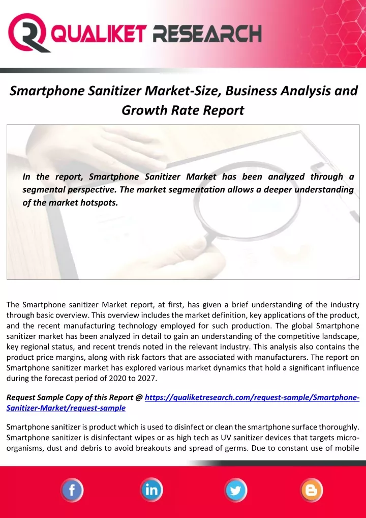 smartphone sanitizer market size business