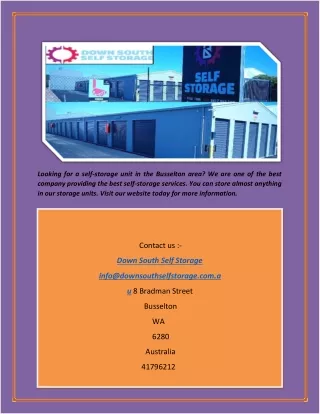 looking for a self storage unit in the busselton