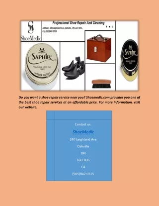 do you want a shoe repair service near
