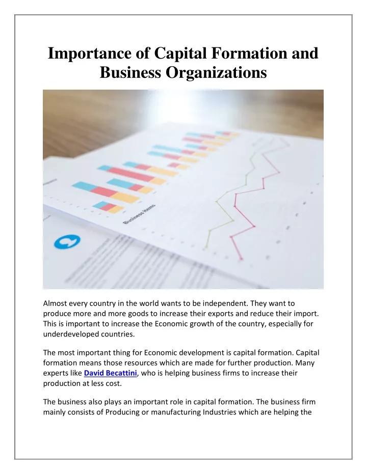 importance of capital formation and business