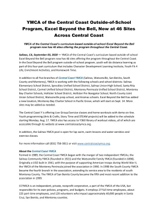 ymca of the central coast outside of school