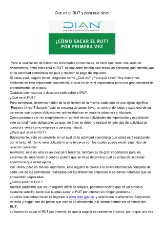 que es el rut y para que sirve