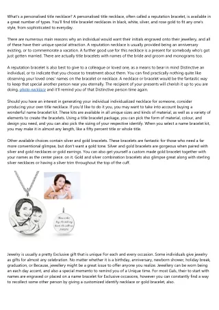 what s a personalised title necklace