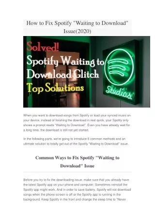 Solved: Spotify ‘Waiting to Download’ Glitch Top Solutions