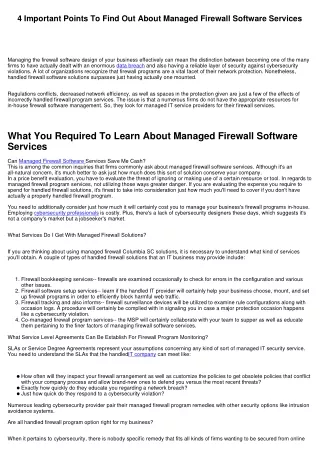 4 important points to find out about managed