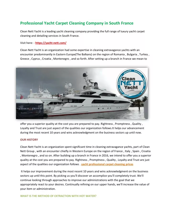 professional yacht carpet cleaning company