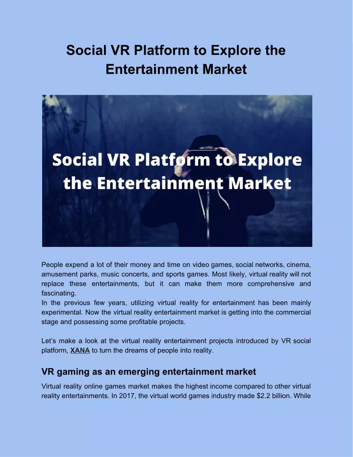 social vr platform to explore the entertainment