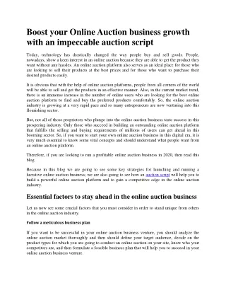 Pump up your Online Auction business growth with an impeccable auction script