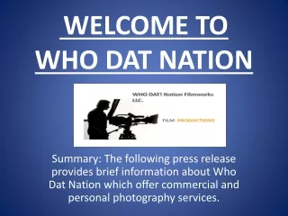 Who Dat Nation Offer Amazing Wedding Photography Services