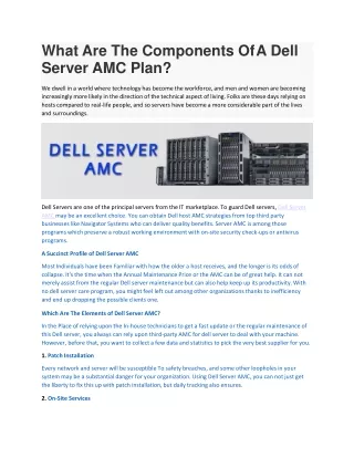what are the components of a dell server amc plan
