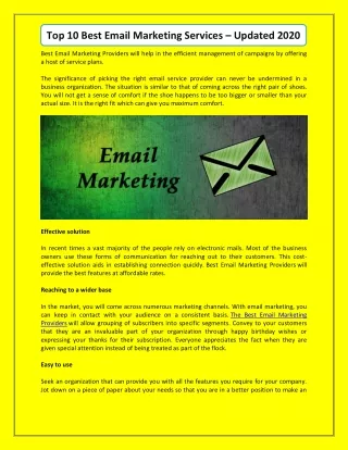 Top 10 Best Email Marketing Services – Updated 2020 Review