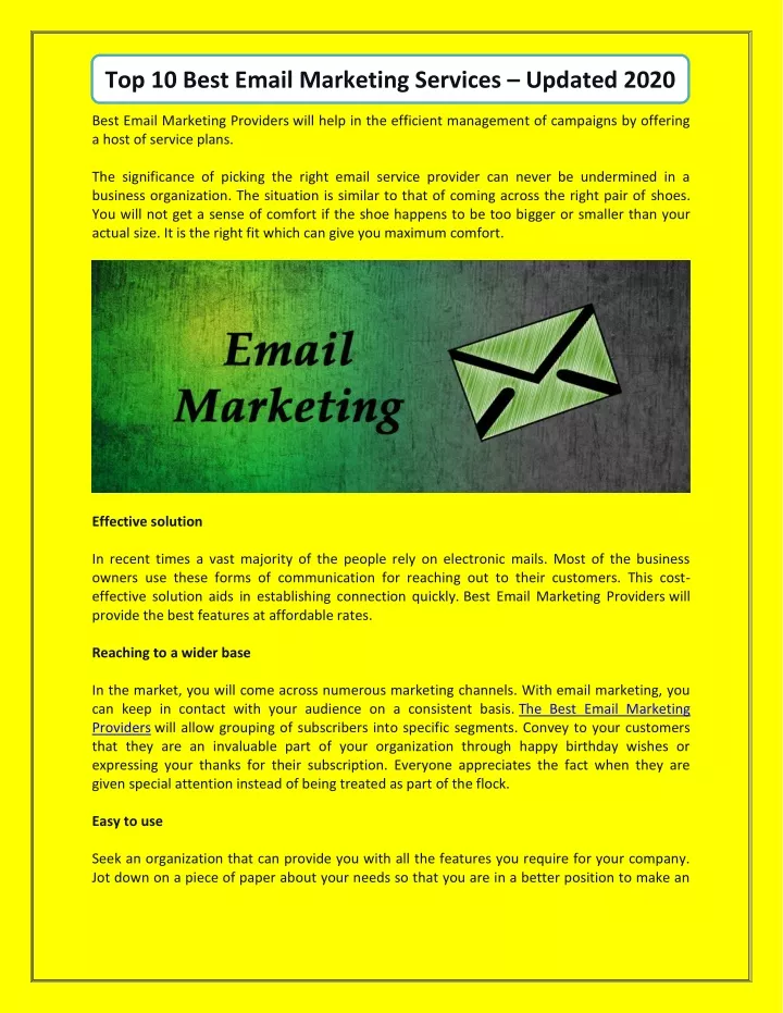 top 10 best email marketing services updated 2020