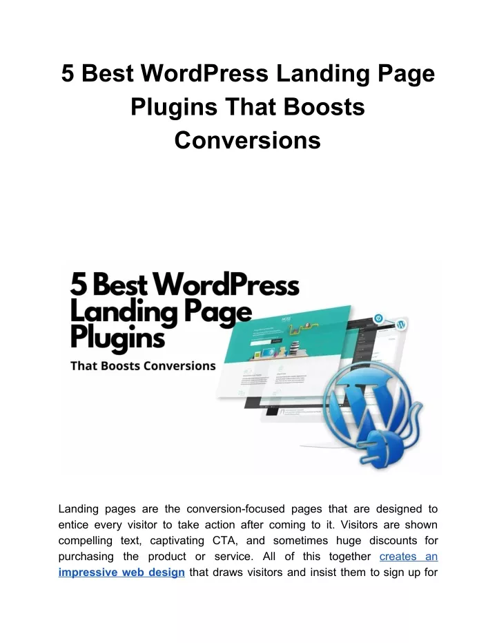 5 best wordpress landing page plugins that boosts