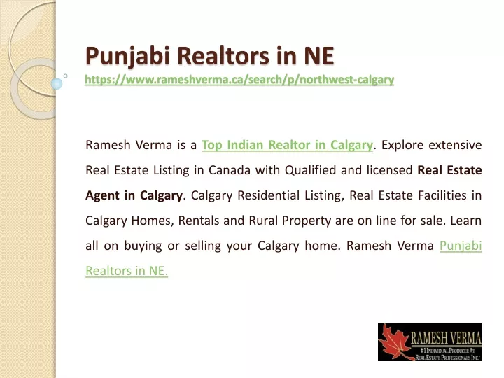 punjabi realtors in ne https www rameshverma ca search p northwest calgary