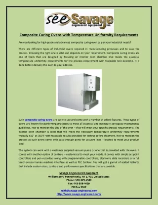 composite curing ovens with temperature