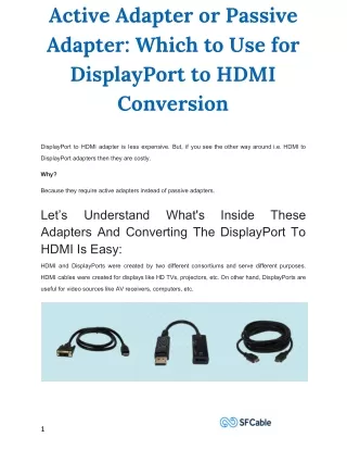 active adapter or passive adapter which
