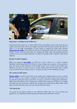 importance of abiding by the traffic laws