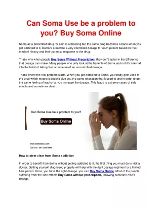 can soma use be a problem to you buy soma online