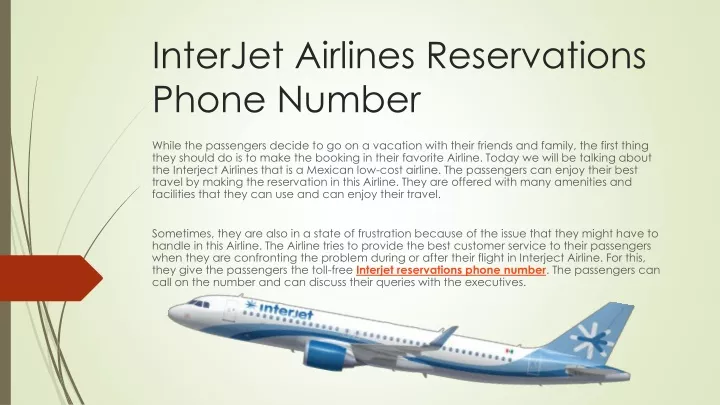 interjet airlines reservations phone number