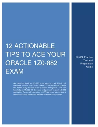 12 actionable tips to ace your oracle 1z0 882 exam