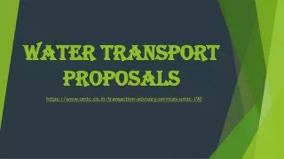 water transport proposals
