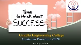 Gandhi Engineering College Admission Procedure -2020