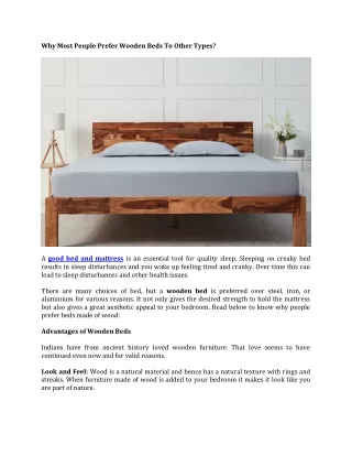 why most people prefer wooden beds to other types