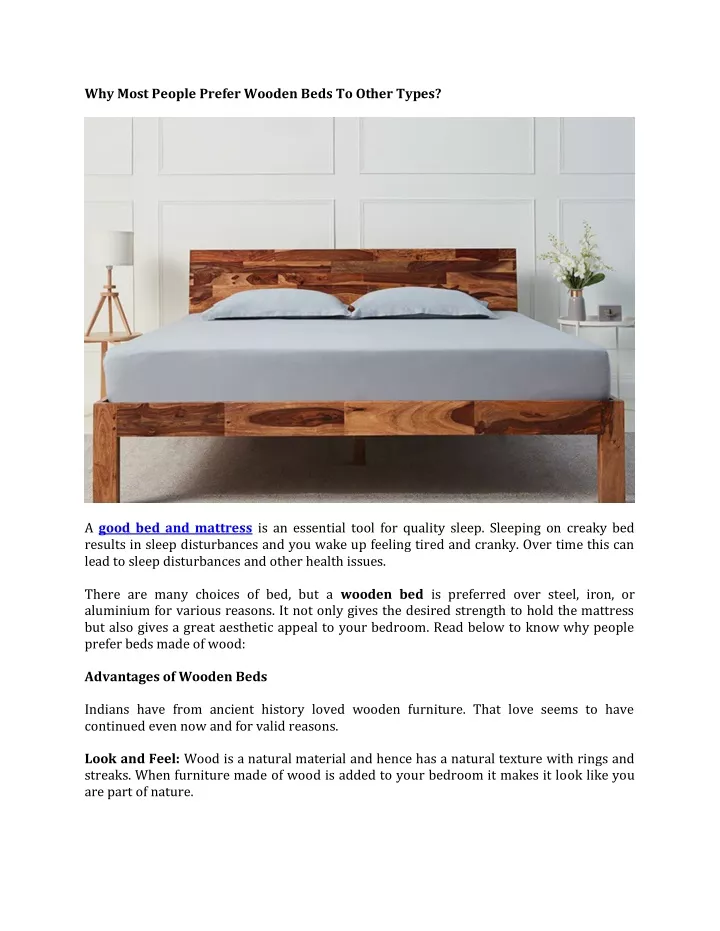 why most people prefer wooden beds to other types