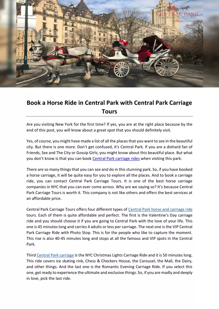 book a horse ride in central park with central