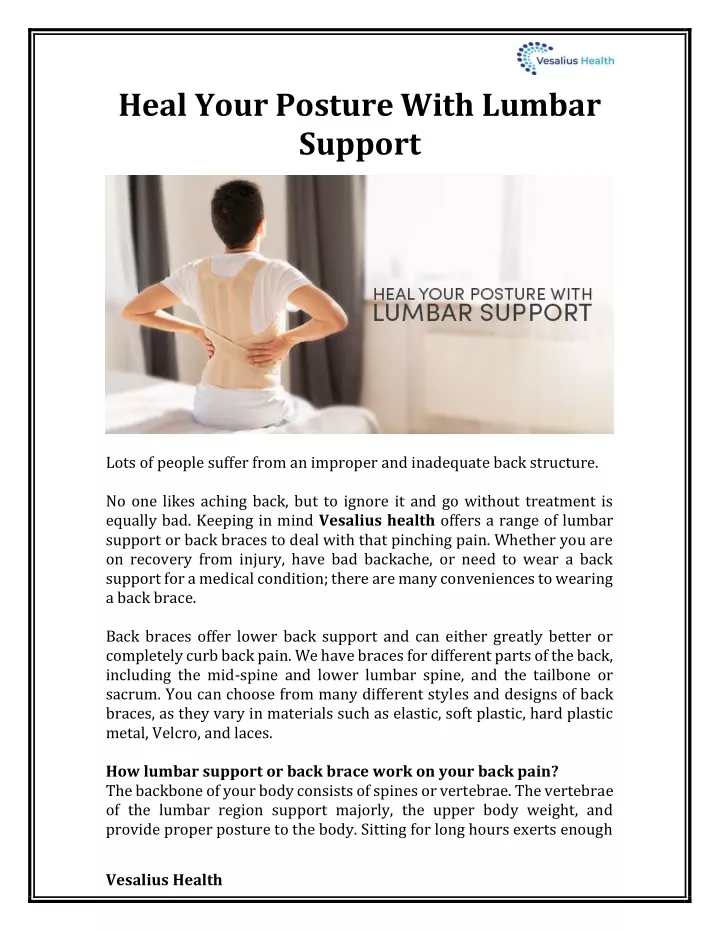 heal your posture with lumbar support