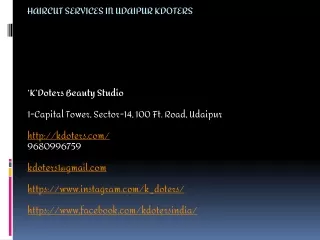 haircut services in udaipur kdoters