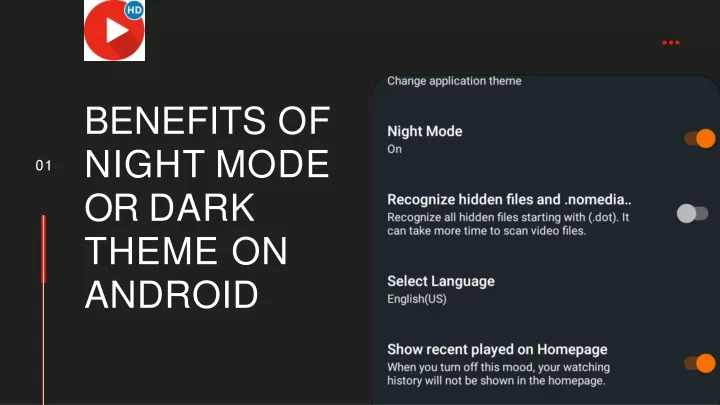 benefits of night mode or dark theme on android