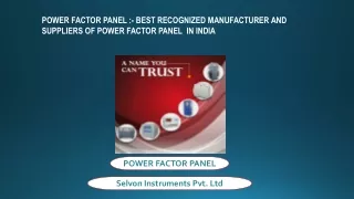 Power Factor Panel Manufacturers