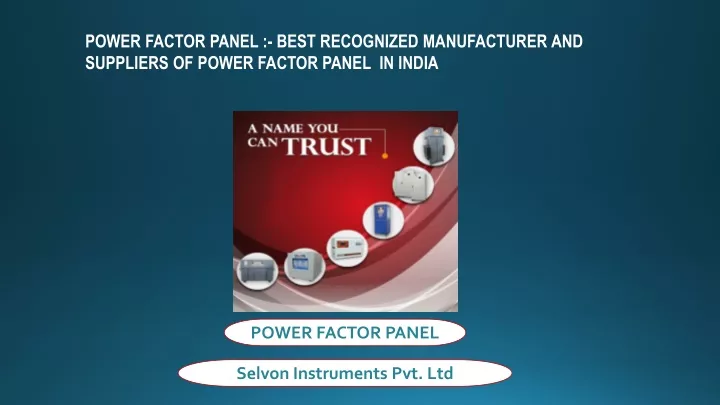 power factor panel best recognized manufacturer