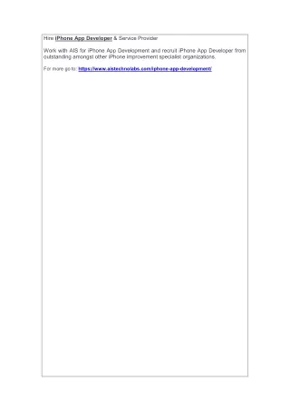 hire iphone app developer service provider work