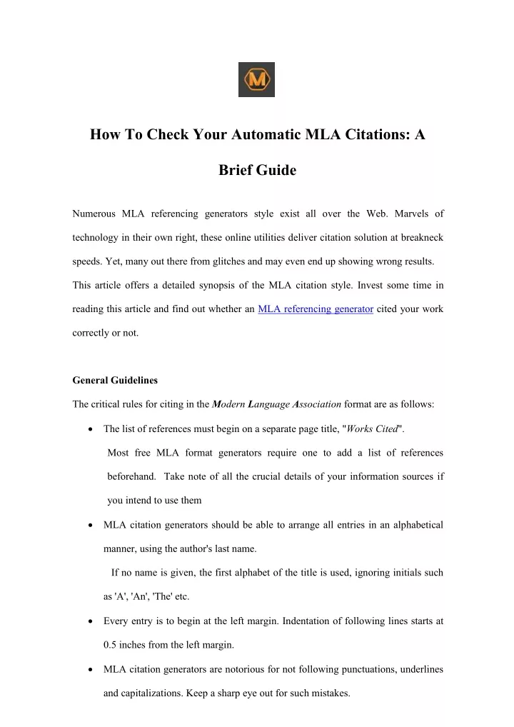 how to check your automatic mla citations a