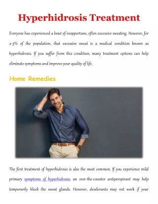 hyperhidrosis treatment