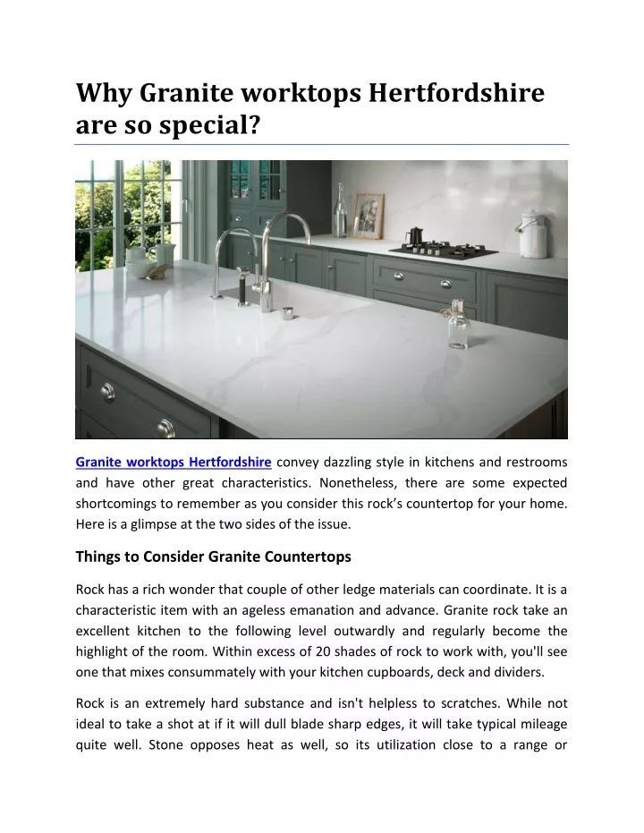 why granite worktops hertfordshire are so special